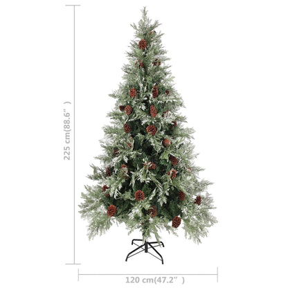 Kerstboom Met Dennenappels 225 Cm Pvc En Pe Groen En Wit