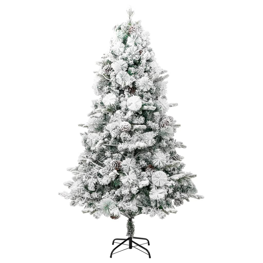 Kerstboom Met Led En Dennenappels En Sneeuw 225 Cm Pvc En Pe