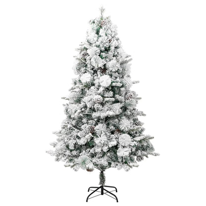 Kerstboom Met Led En Dennenappels En Sneeuw 225 Cm Pvc En Pe