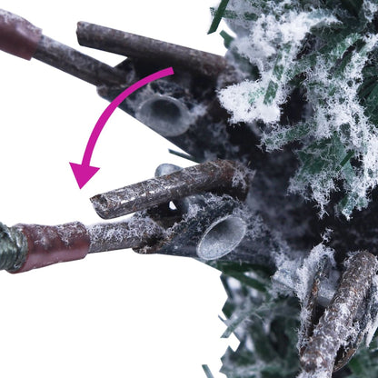 Kerstboom Met Led En Dennenappels En Sneeuw 225 Cm Pvc En Pe