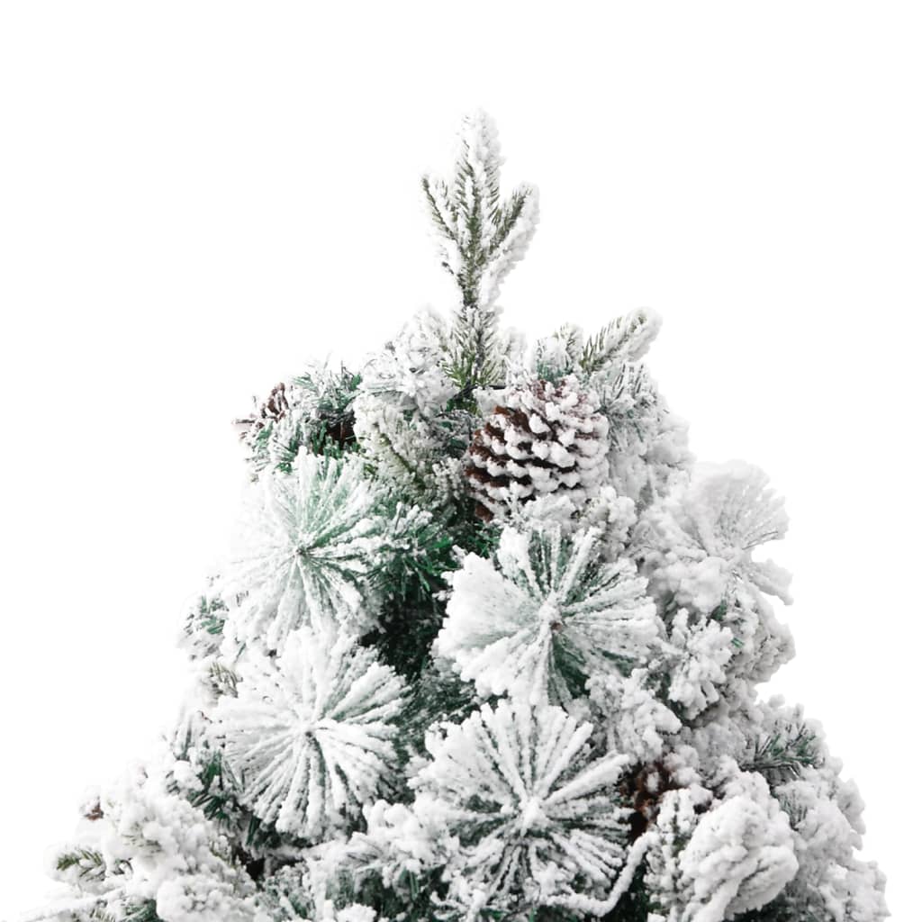 Kerstboom Met Led En Dennenappels En Sneeuw 225 Cm Pvc En Pe
