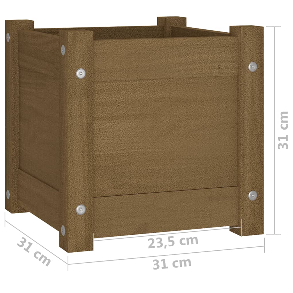 Plantenbakken 31X31X31 Cm Massief Grenenhout