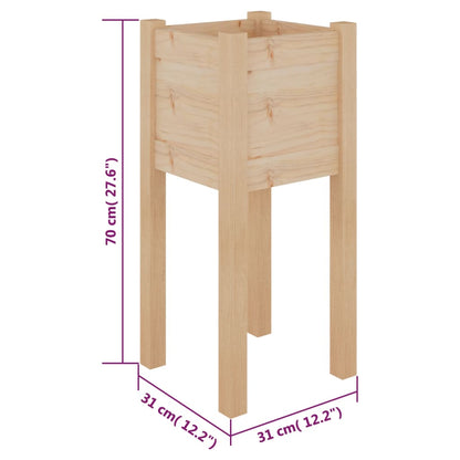 Plantenbak 31X31X70 Cm Massief Grenenhout