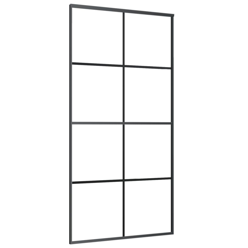 Schuifdeur 102,5X205 Cm Mat Esg-Glas En Aluminium Zwart