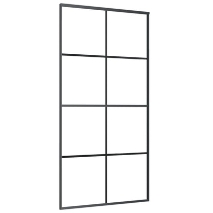 Schuifdeur 102,5X205 Cm Mat Esg-Glas En Aluminium Zwart