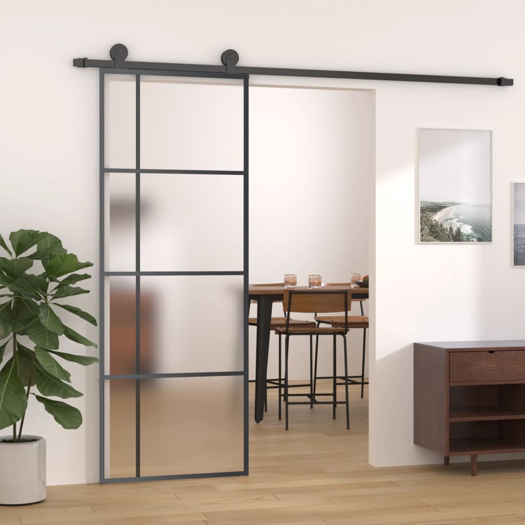 Schuifdeur 102,5X205 Cm Mat Esg-Glas En Aluminium Goudkleurig