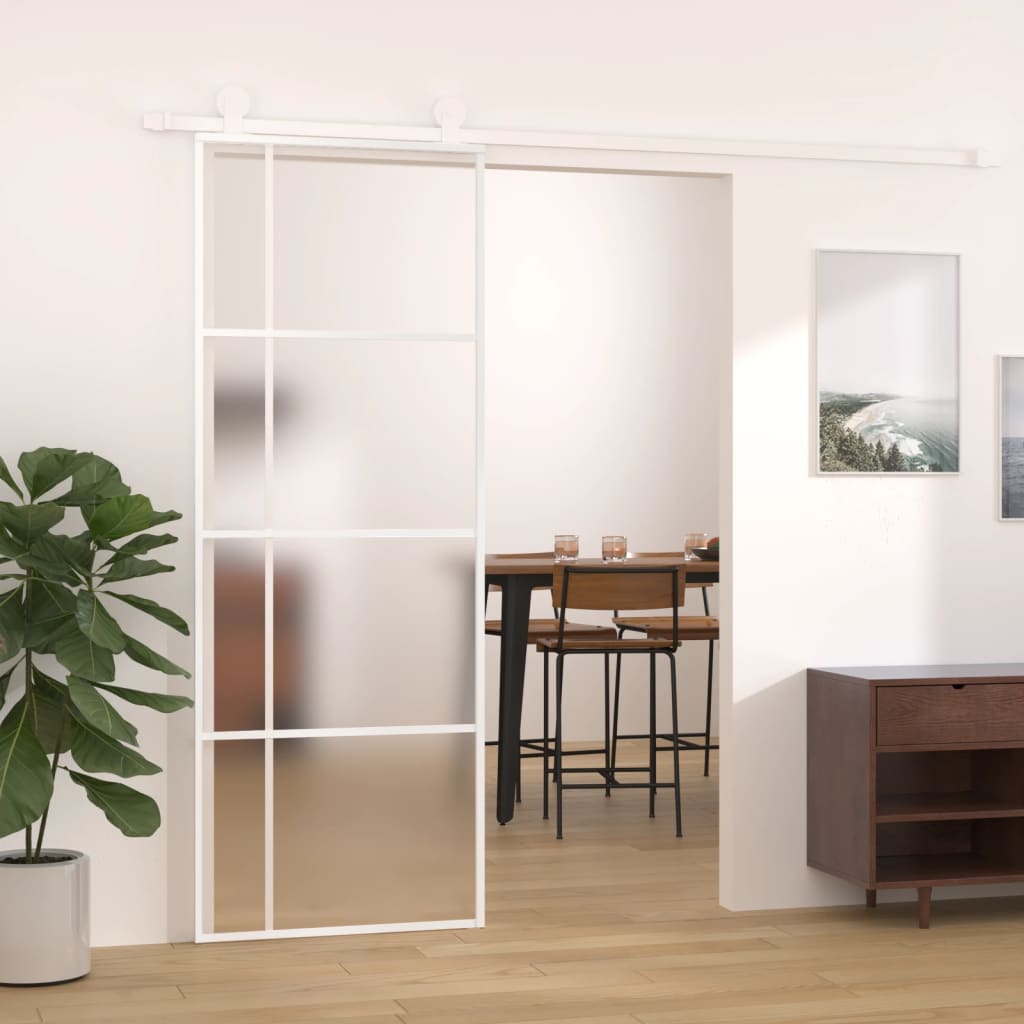 Schuifdeur 102,5X205 Cm Mat Esg-Glas En Aluminium Goudkleurig