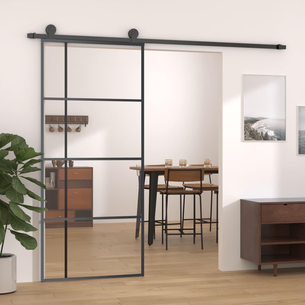 Schuifdeur 102,5X205 Cm Mat Esg-Glas En Aluminium Goudkleurig