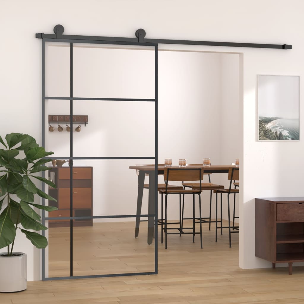 Schuifdeur 102,5X205 Cm Mat Esg-Glas En Aluminium Goudkleurig