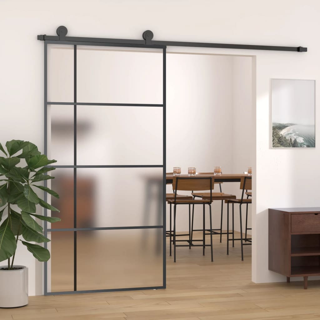 Schuifdeur 90X205 Cm Mat Esg-Glas En Aluminium Goudkleurig