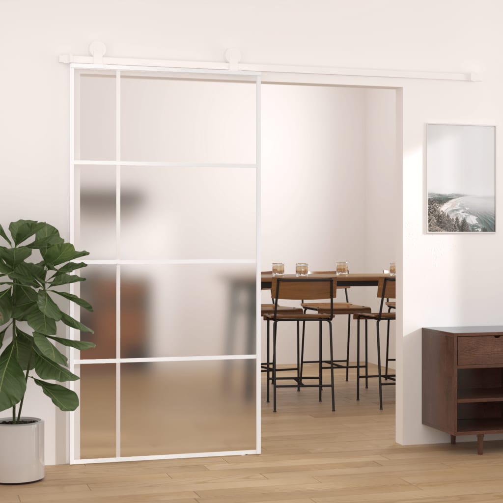 Schuifdeur 90X205 Cm Mat Esg-Glas En Aluminium Goudkleurig