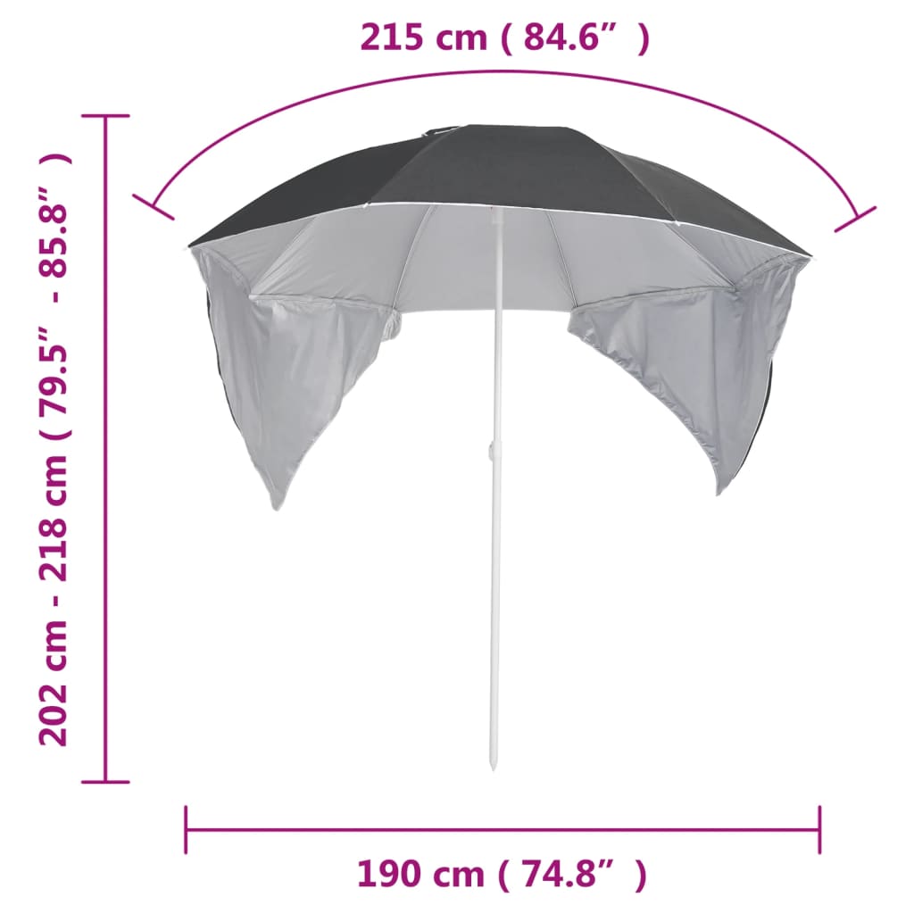 Strandparasol Met Zijwanden 215 Cm Kleurig