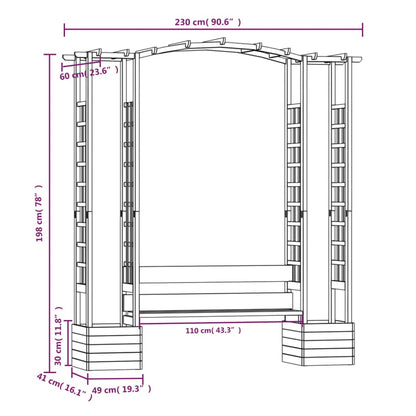 Pergola Met Bank En Plantenbakken Geïmpregneerd Grenenhout