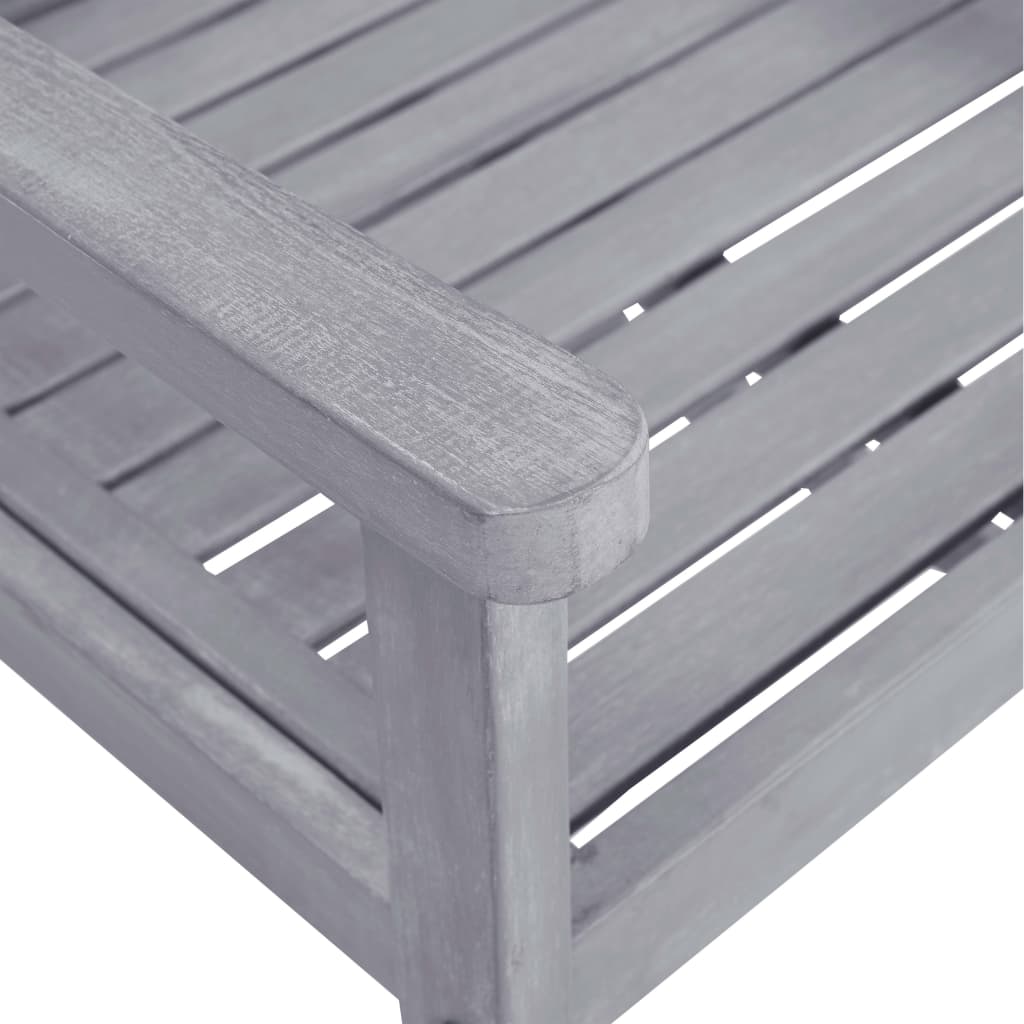 9-Delige Tuinset Massief Acaciahout Grijs