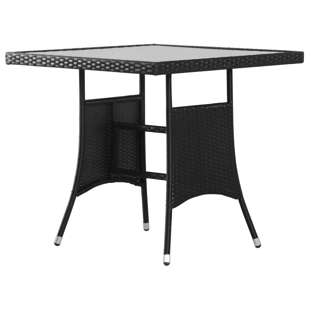 Tuintafel Poly Rattan Zwart