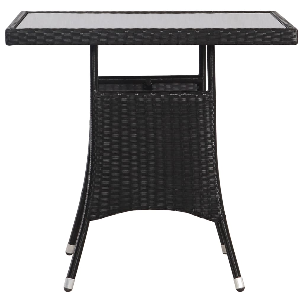Tuintafel Poly Rattan Zwart