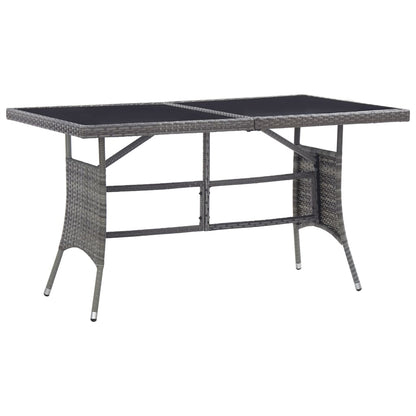Tuintafel Poly Rattan Grijs