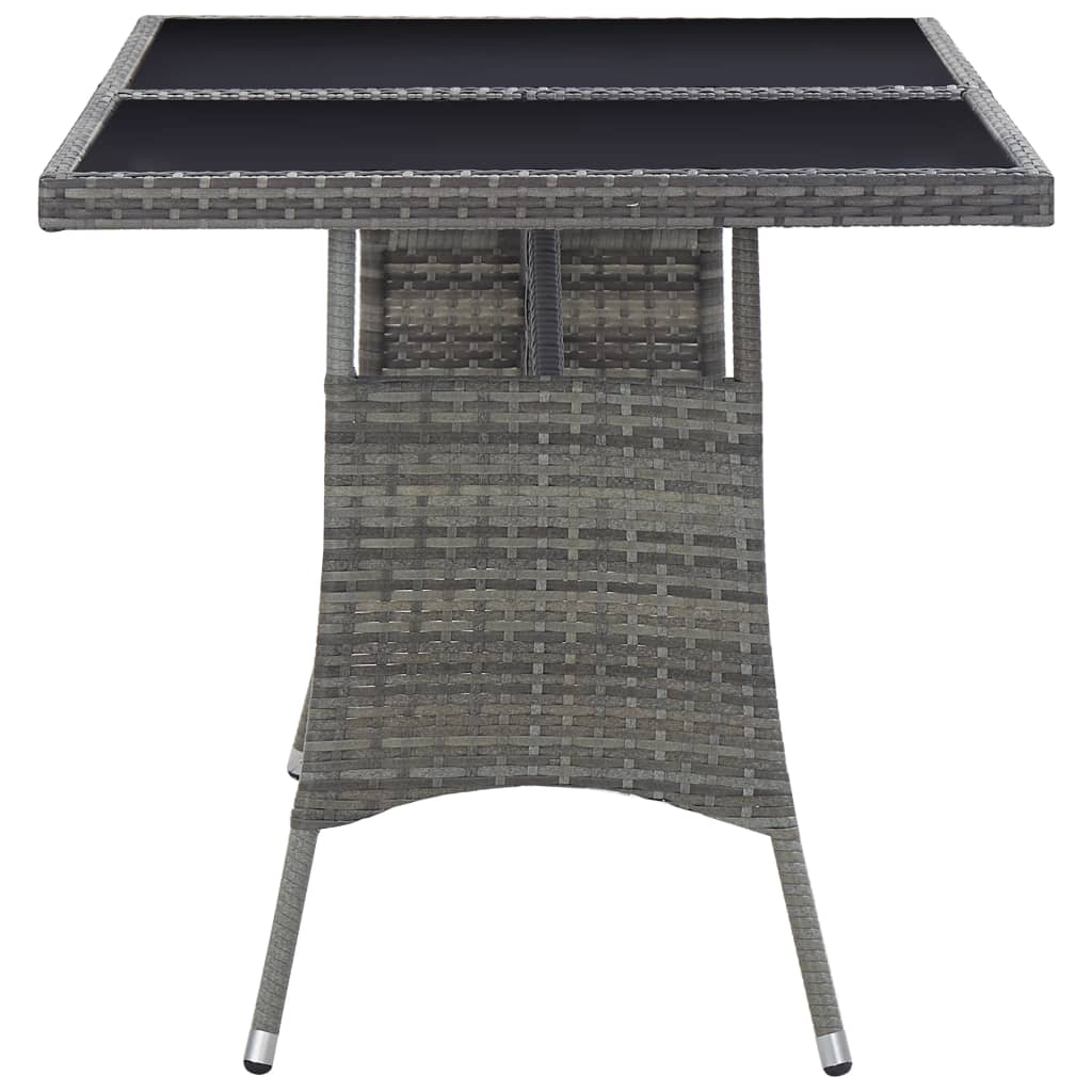 Tuintafel Poly Rattan Grijs