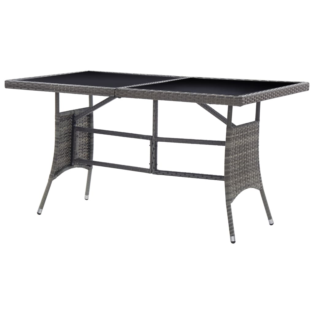 Tuintafel Poly Rattan Grijs