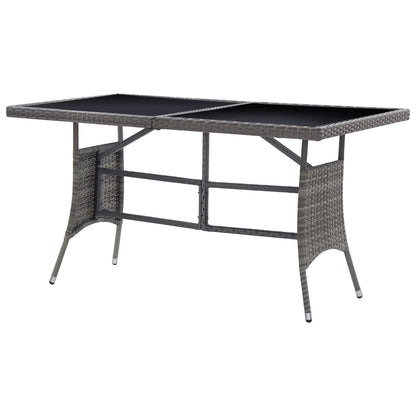Tuintafel Poly Rattan Grijs
