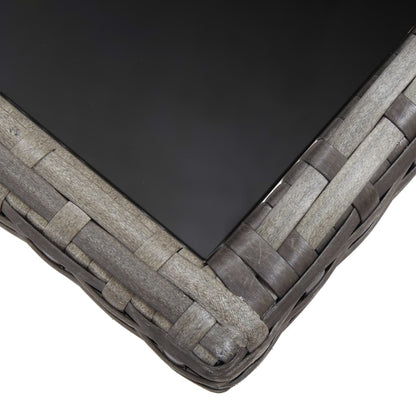 Tuintafel Poly Rattan Grijs