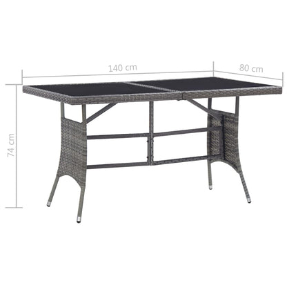 Tuintafel Poly Rattan Grijs