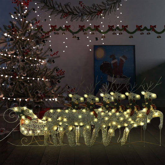 Buitenkerstversiering Rendieren En Slee 140 Led's Kleurig