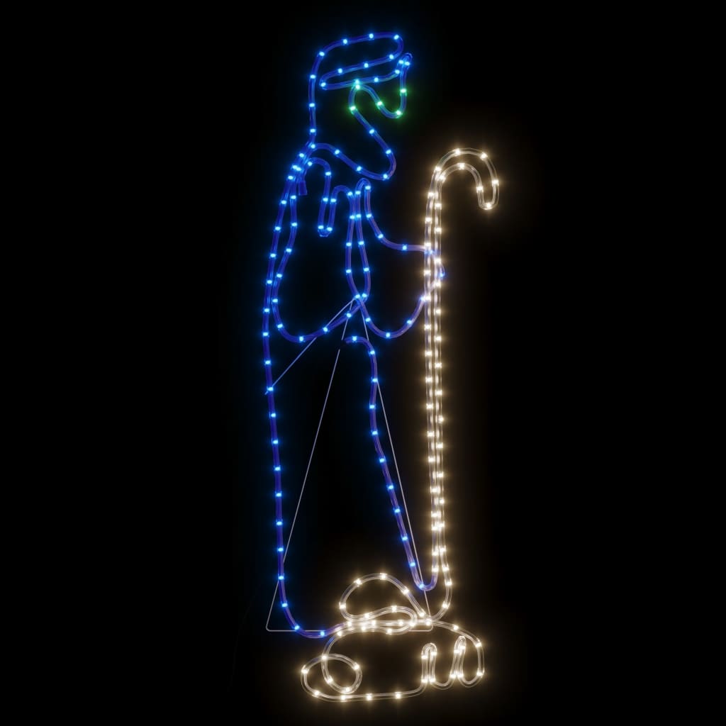 Kerstfiguren Herder En Lam Met 168 Led's 102,5X35 Cm