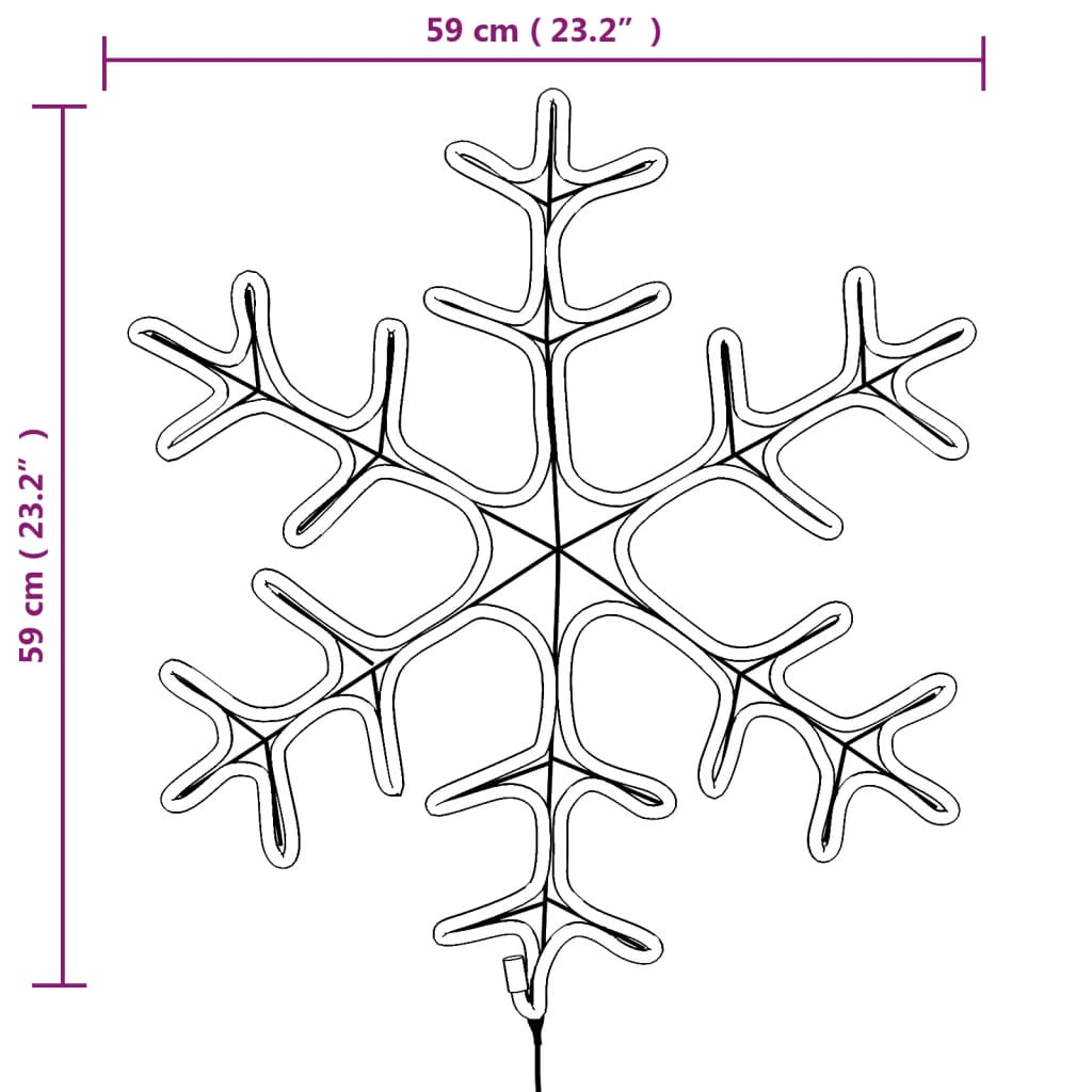 Kerstfiguur Sneeuwvlok Met 144 Warmwitte Led's