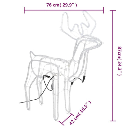 Kerstfiguur Rendier Met Bewegende Kop Koudwit 76X42X87 Cm