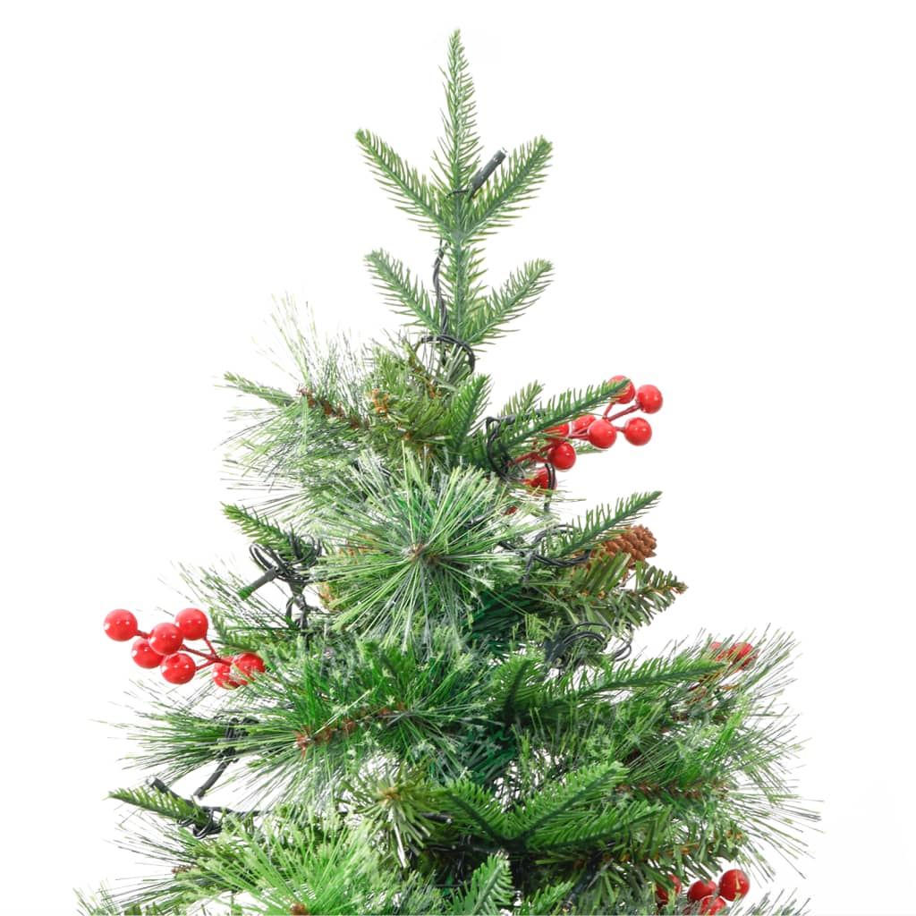 Kerstboom Met Led En Dennenappels 225 Cm Pvc En Pe Groen