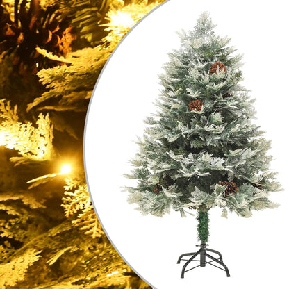 Kerstboom Met Led En Dennenappels 225 Cm Pvc En Pe Groen