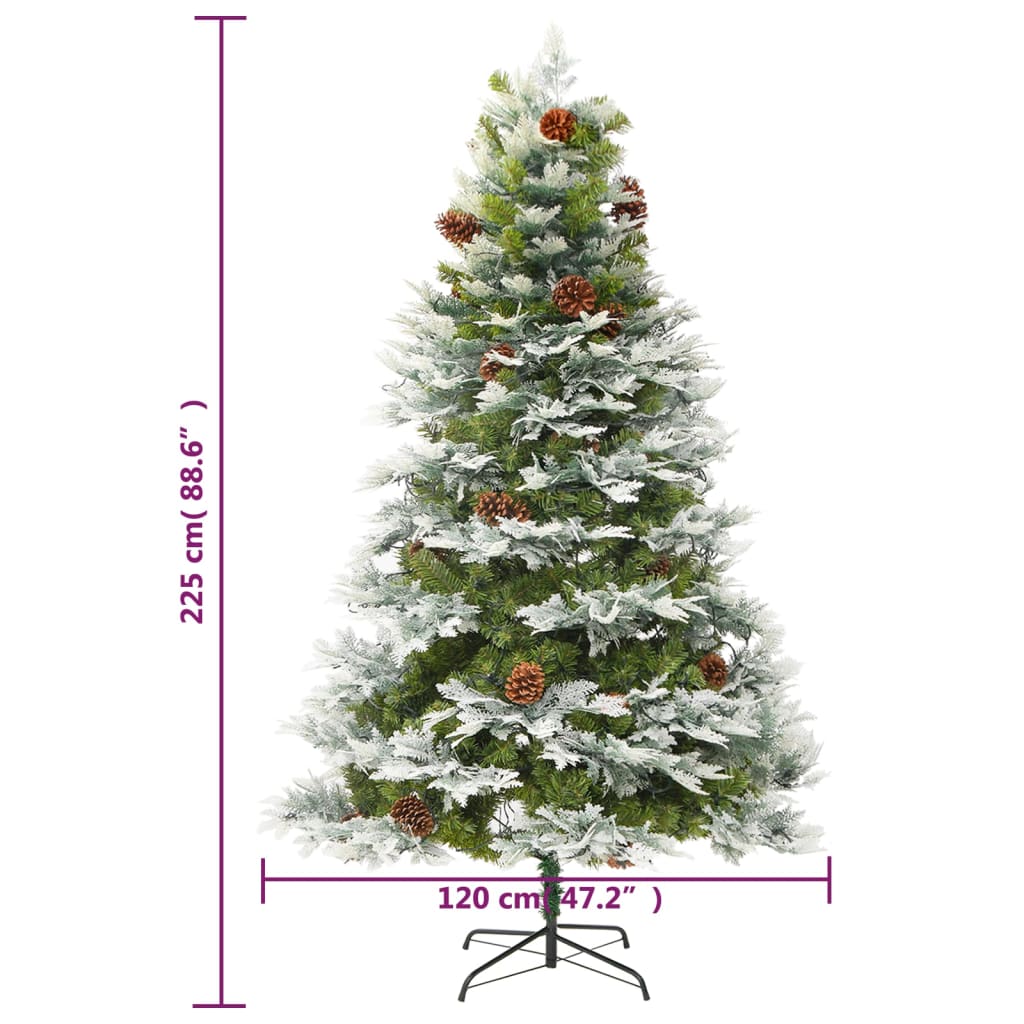 Kerstboom Met Led En Dennenappels 225 Cm Pvc En Pe Groen