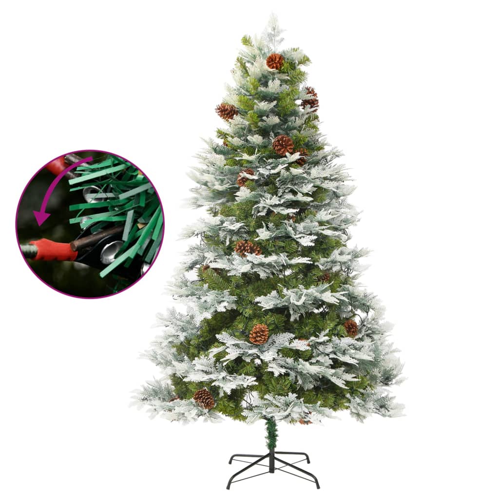 Kerstboom Met Led En Dennenappels 225 Cm Pvc En Pe Groen