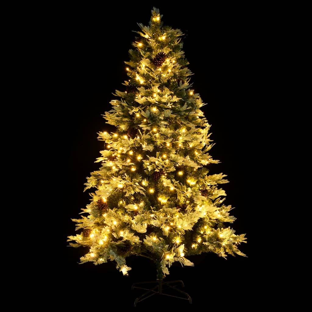 Kerstboom Met Led En Dennenappels 225 Cm Pvc En Pe Groen