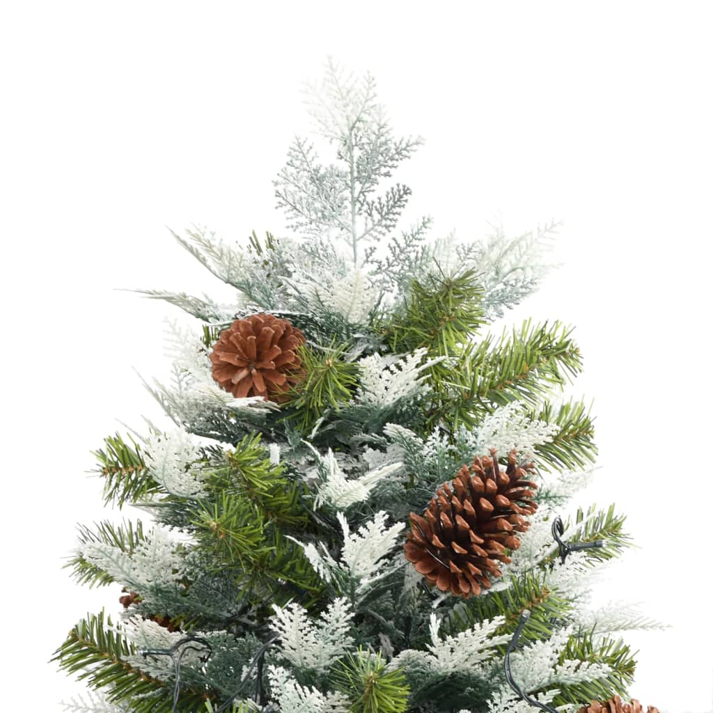 Kerstboom Met Led En Dennenappels 225 Cm Pvc En Pe Groen