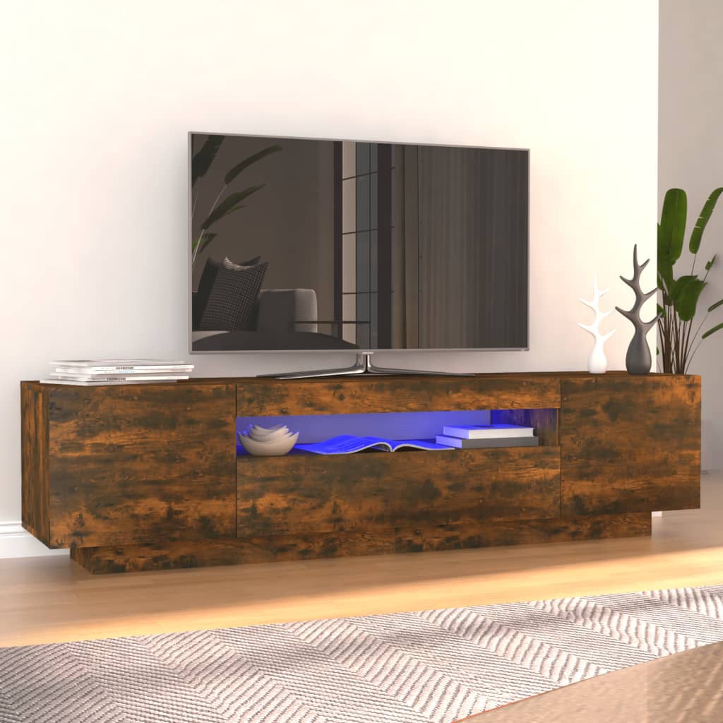 Tv-Meubel Met Led 160X35X40 Cm Bewerkt Hout