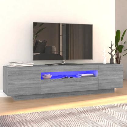 Tv-Meubel Met Led 160X35X40 Cm Bewerkt Hout