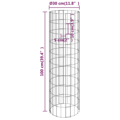 Gabion Plantenbakken 4 St Rond Verhoogd Ø30X50/100/150/200 Cm