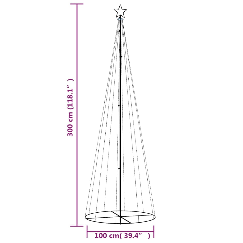 Kegelkerstboom 310 Led's 100X300 Cm