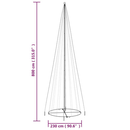 Kegelkerstboom 1134 Led's Meerkleurig 230X800 Cm