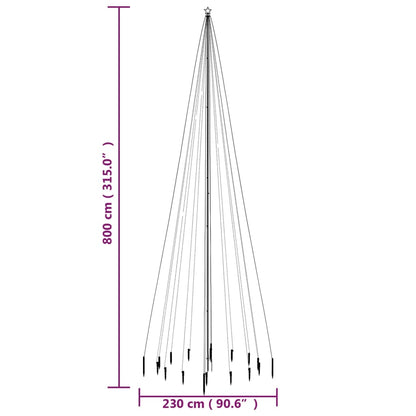 Kerstboom Met Grondpin 1134 Led's Meerkleurig 800 Cm