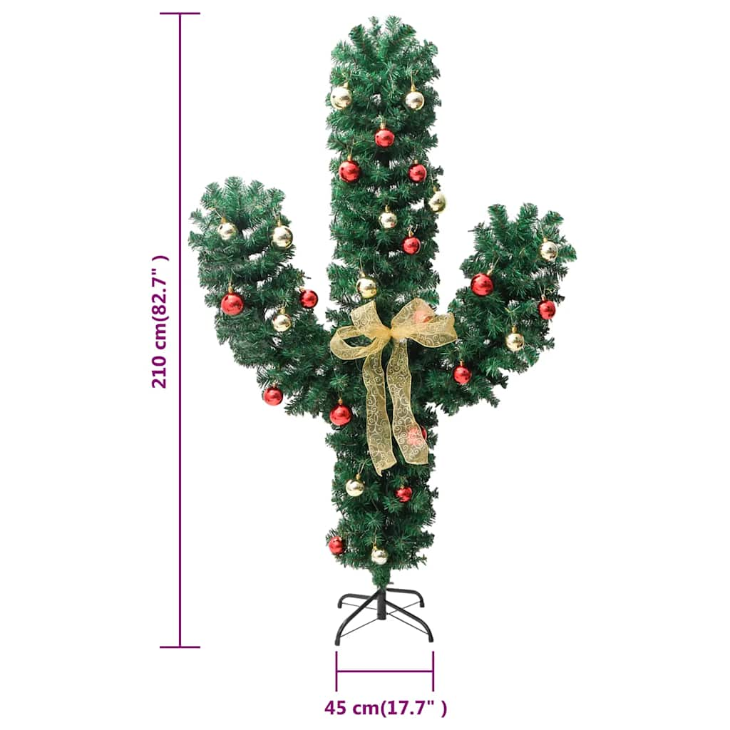 Kerstcactus Met Standaard En Led's Pvc Groen