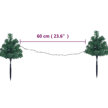 Tuinpadkerstbomen 6 St Met Meerkleurige Led's 45 Cm Pvc