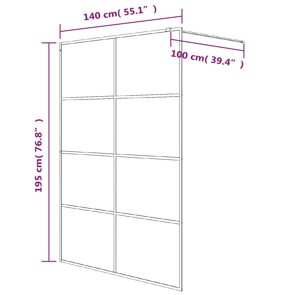 Inloopdouchewand Esg-Glas