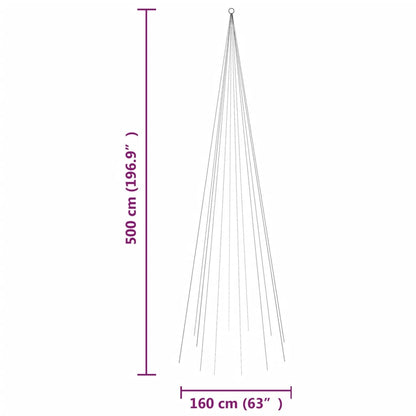 Vlaggenmast Kerstboom 732 Led's 500 Cm