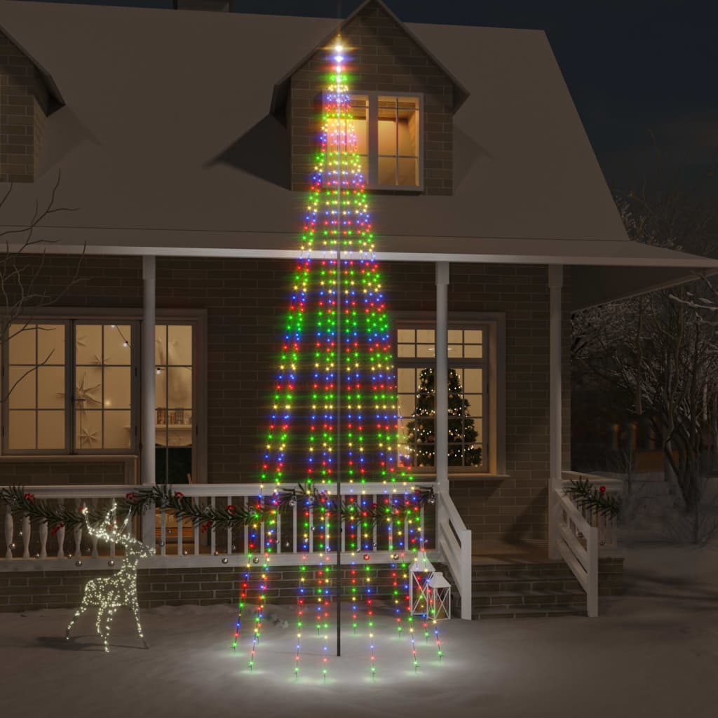 Vlaggenmast Kerstboom 732 Led's 500 Cm