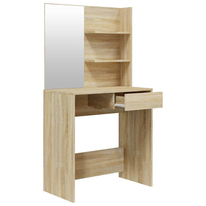 Kaptafel Met Spiegel 74,5X40X141 Cm Sonoma Eikenkleurig