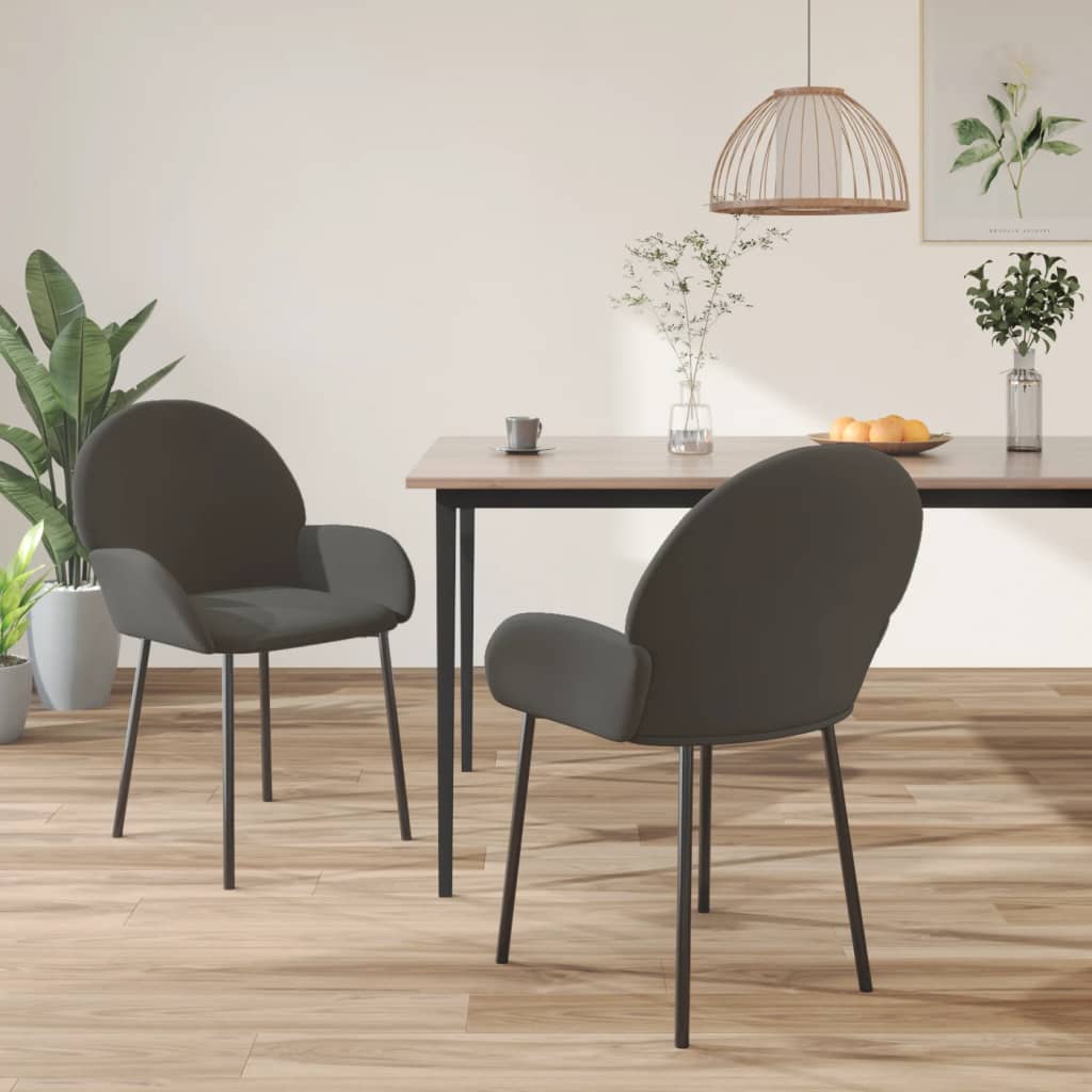 Eetkamerstoelen 2 St Fluweel Donkergrijs