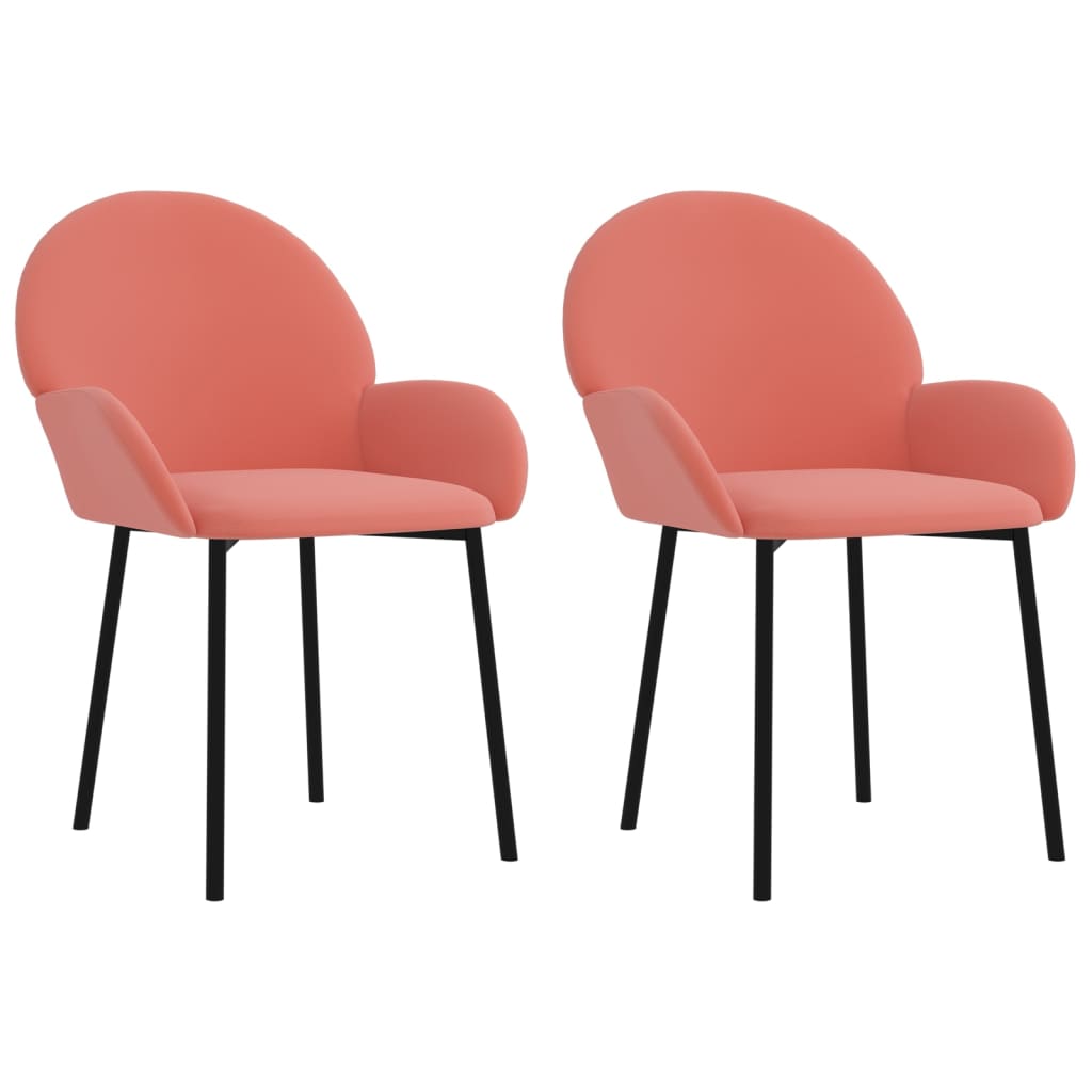 Eetkamerstoelen 2 St Fluweel Roze